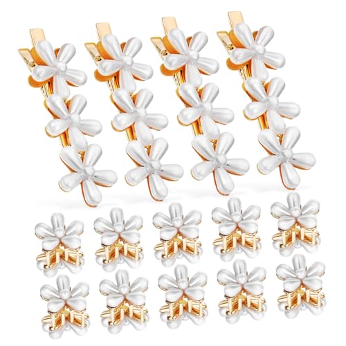 MOTHNUR 14 Stück Teiliges Perlen haarspangen Zarte Blütenklammern und Kleine Haarklammern für Damen Langlebige Eleganter Haarschmuck für Alltag Party Hochzeit und von MOTHNUR