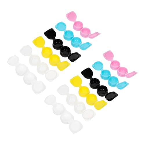 MOTHNUR 14 Stück Teiliges Tragbares Augenlinsen etui aus Robustem PP Auslaufsicherer Aufbewahrungsbehälter mit Klappdeckel Stilvoller Kontaktlinsen Organizer für Unterwegs Leicht zu von MOTHNUR