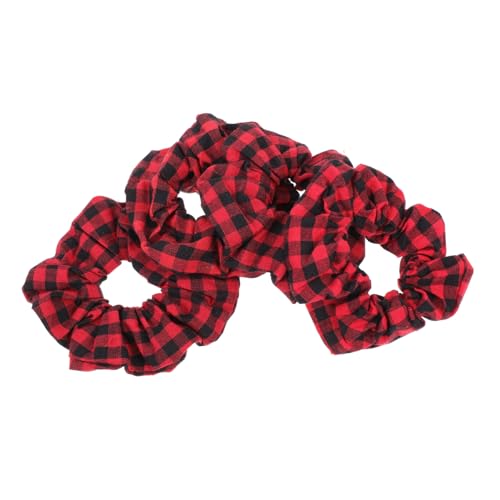 MOTHNUR 15 Stück Teiliges Haargummis mit Roter Karomuster Weiche Stoff haarringe Vielseitige Haarbänder für Mädchen und Damen Modischer Haarschmuck für Alltag Party und Outdoor Armband von MOTHNUR