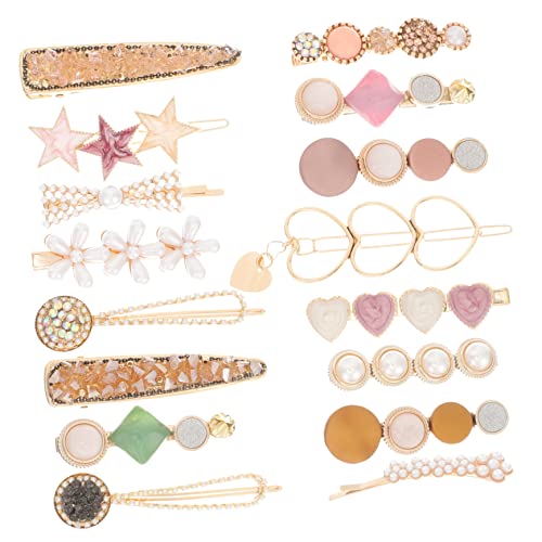 MOTHNUR 16stücke Mädchen Haarclips Frauen Haarbarrettes Mädchen Haarclips Set Haaraccessoires Mit Stern Perle Blume Und Vielen Weiteren Motiven von MOTHNUR