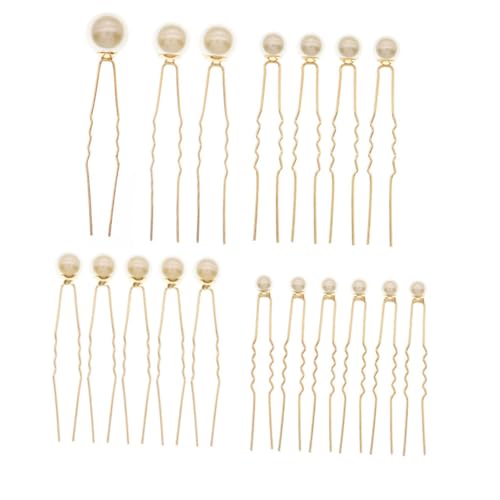 MOTHNUR 18 Stück Teiliges Perlen Haarnadeln U förmig Goldene Haarstäbchen für Hochzeit Braut Haarklammern Geeignet für Dickes Haar Eleganter Haarschmuck für Damen Vielseitig für Festtage von MOTHNUR
