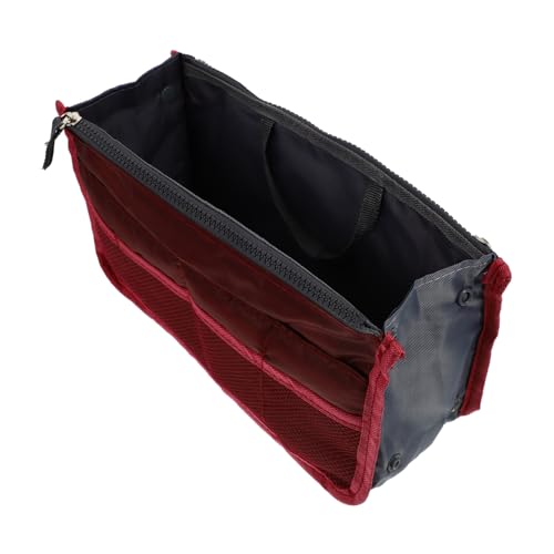 MOTHNUR 1stück Doppelschichtige Handtaschen-innentasche Mit Großem Fassungsvermögen Faltbare Kosmetik-Organizer-Tasche Weinrot Für Reisen Und Alltag Mit Praktischem Reißverschluss Und von MOTHNUR