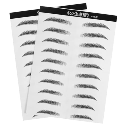 MOTHNUR 2 Blätter Wasserdichte Augenbrauen Aufkleber mit Haarähnlichen Simulationen für Einfach Anzuwenden für Dünne oder Fehlende Augenbrauen von MOTHNUR