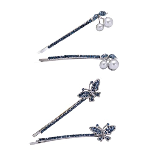 MOTHNUR 2 Paare Rhinestone Haarspangen Schmetterling Strass Haarklammern für Damen Mädchen Stilvolle Haarclips Langlebig Vielseitig für Party Alltag von MOTHNUR