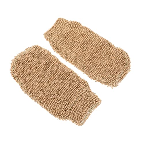 MOTHNUR 2 STÜCK Jute Peeling badetücher in Handschuhform Sanfte Reinigung Langlebig und Leicht für Gründliches Duschen und Weiche Glatte Hautpflege von MOTHNUR