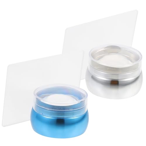 MOTHNUR 2 Sätze Nagel Stempel Bretter Nagelstanzwerkzeug Nagellack Fingernagel Pediküre Nagelknipser Nagelabziehbilder Briefmarken Bausatz Nagelstempelgel Nagelstanzplatte Griff Aus Metall von MOTHNUR
