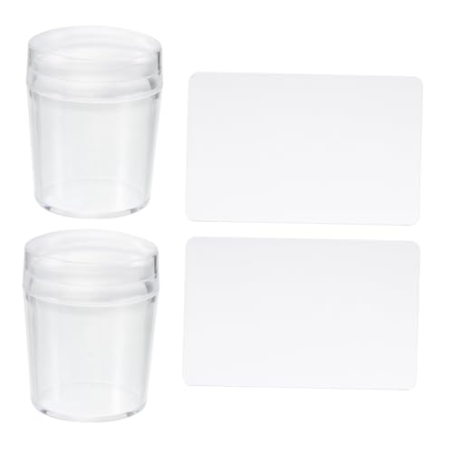 MOTHNUR 2 Sätze Transparentes Nail Art Stamper mit Silikon Stempelkopf und Schaber Kleiner Maniküre Stempel für DIY Nageldesign Leicht Schnell Geeignet für Anfänger und Profis Nagelstudio von MOTHNUR