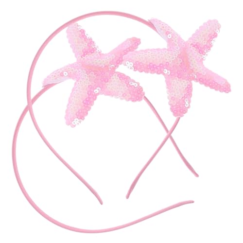 MOTHNUR 2 Stck Haarreif Glitzer Seestern Stirnband für Mädchen Pailletten Haarschmuck Design Langlebig Geeignet für Geburtstag Strandparty Fotoaccessoire von MOTHNUR