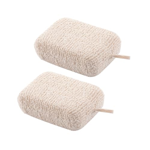 MOTHNUR 2 Stück Befeuchte das Bad Haushaltsreinigungsschwämme Schwammdusche Körperwäsche schäumend Badeprodukte heizlùfter Hautschutz badehandtuch Badetuch Badebürste Flachs Beige von MOTHNUR