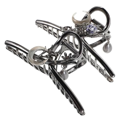 MOTHNUR 2stücke Metall-haarspange Mit Blumen Und Rosen-elementen Rutschfeste Haarklammer Für Damen Und Mädchen Stilvolle Klammern Für Pferdeschwanz Oder Dutt Kleine von MOTHNUR