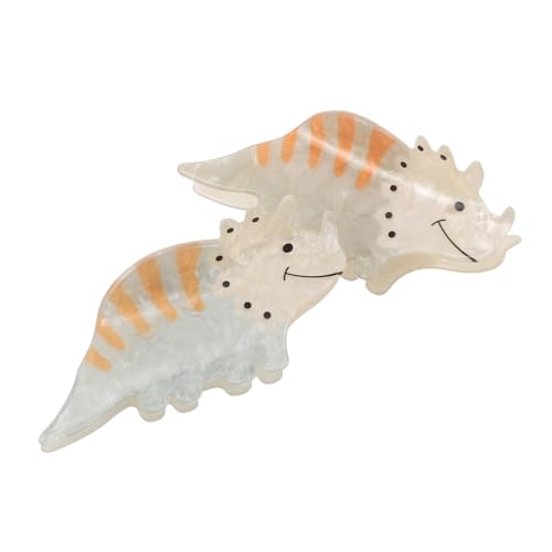 MOTHNUR 2 Stück Dinosaurier Haarklammern aus Acryl Bunte Tierhaar-kralle Leichter Langlebiger Haarclip für Pferdeschwanz Freizeit und Party Rutschfeste Damen Mädchen-haarspange von MOTHNUR
