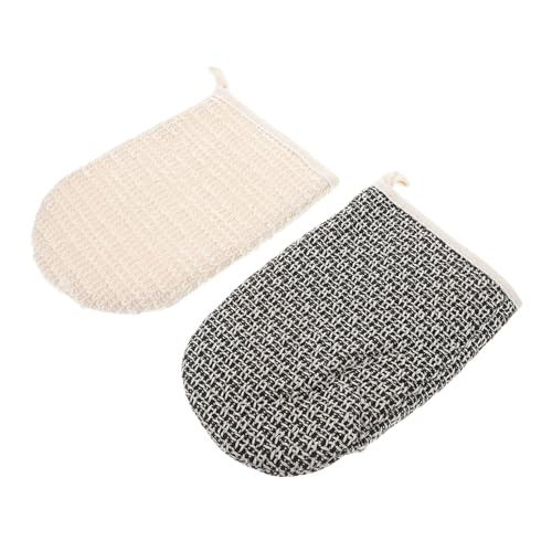 MOTHNUR 2 Stück Doppelseitige Peeling handschuhe Natürlicher Sisalfaser mit Massagefunktion Hautfreundliche Körperreinigungshandschuhe Zellerneuerung für Damen und Herren Geeignet von MOTHNUR