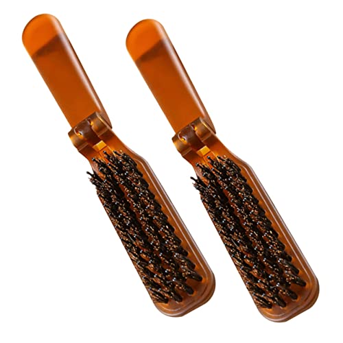 MOTHNUR 2 Stück Faltbare Reise haarbürste Tragbarer Pocket Kamm für Gerade und Lockige Haare Hautfreundlich Robust Kompakt für Damen und Herren für Unterwegs und Tägliche Anwendung von MOTHNUR