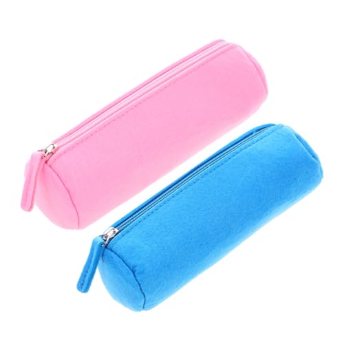 MOTHNUR 2 Stück Filz Stiftetui mit Reißverschluss Kompakte Federmappe in Rosa und Langlebige Stifttasche für Schule und Büro Tragbarer Organizer für Stifte und Schreibutensilien von MOTHNUR