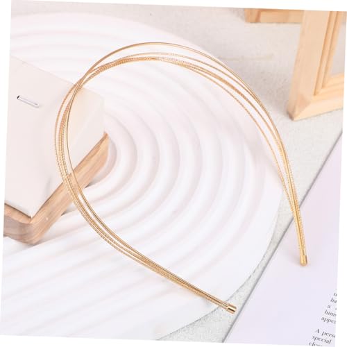 MOTHNUR 2 Stück Goldfarbene Haarreifen Damen aus Mehrlagigem Metall Schlanker Bequemer Haarreif für Alltag und Party Vielseitiger Haarschmuck für Frauen und Mädchen von MOTHNUR