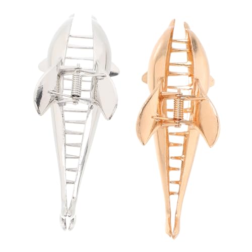 MOTHNUR 2 Stück Große Haarklammer Damen Haarkralle aus Zinklegierung Elegant und Langlebig für Alltag Party Büro Geeignet für Feines und Dickes Haar in Silber und Gold von MOTHNUR