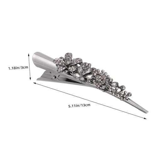 MOTHNUR 2 Stück Große Vintage Haarklammer aus Metall mit Strass Robuste Entenschnabel Haarspange für Damen Retro Haarschmuck mit Funkelnden Kristallen für Vielseitige Frisuren von MOTHNUR