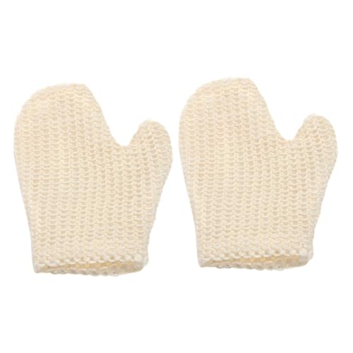 MOTHNUR 2 Stück Handschuhe schrubben Duschhandschuh-Peeling Spa-Massagehandschuhe Handtuch exfoliating glove exfoliate gloves Badetücher für zu Hause Bade-Peeling-Handtücher Sisal Weiß von MOTHNUR