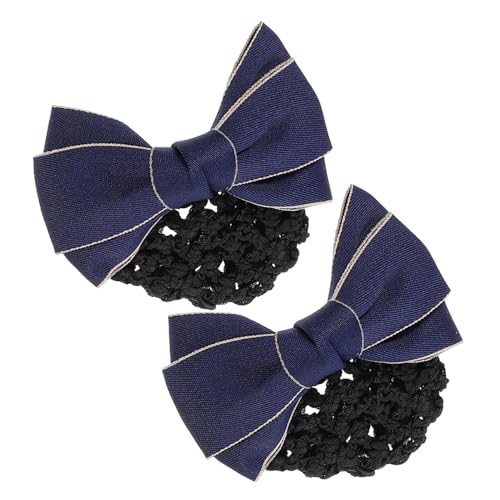 MOTHNUR 2 Stück Klassische Haarnetze mit Schleifen design Professionelle Haarschmuck Clips für Damen Dutt Haarnetz Haarspange für Formelle und Tägliche Frisuren von MOTHNUR
