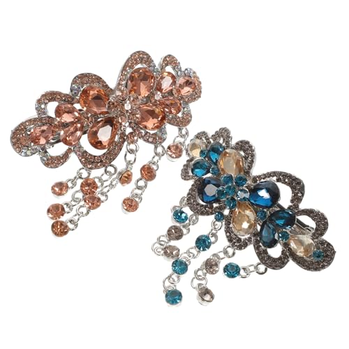 MOTHNUR 2 Stück Luxuriöse Strass Haarklammern mit Quaste Große Feder haarspangen für Damen und Mädchen Haltbare Haarschmuck accessoires für Verschiedene Frisuren und Festliche Anlässe von MOTHNUR
