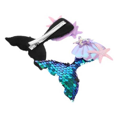 MOTHNUR 2 Stück Meerjungfrau Haarspangen Pailletten Glitzer Haarschmuck für Mädchen Party Geburtstag Strand Zubehör von MOTHNUR