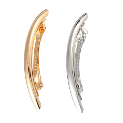 MOTHNUR 2 Stück Metallic Haarklammern Damen Elegante Haarspangen in Gold und Silber Rutschfeste Haarschmuck Accessoires für Frauen und Mädchen Alltag und Party von MOTHNUR