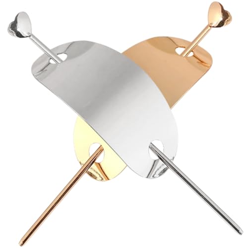 MOTHNUR 2 Stück Minimalistische Haarnadeln aus Metall Glänzende Haarklammern in Gold und Silber Elegante Haarschmuck accessoires für Damen Haarclips und Dutt halter von MOTHNUR