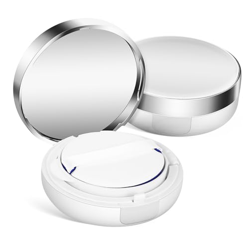 MOTHNUR 2 Stück Nachfüllbare Puderboxen aus Leere Loses Puderbehälter für Frauen und Teenager Tragbare Make up Aufbewahrung Wiederverwendbare Kissen Foundation Box von MOTHNUR