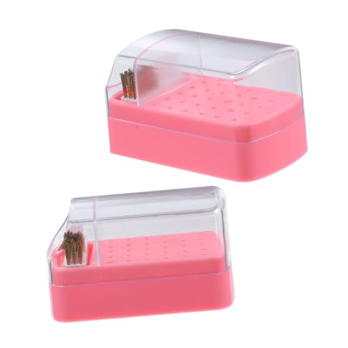 MOTHNUR 2 Stück Nagelfräser Bits Organizer mit Löchern und Reinigungsbürste Kompakte Aufbewahrungsbox für Maniküre Werkzeuge Tragbarer Nagelbohrer Halter für Profi und Heimgebrauch von MOTHNUR