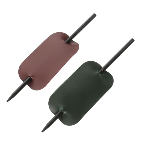 MOTHNUR 2 Stück PU Leder Haarband mit Stab Weiche Verstellbare Ponytail für Damen Modisches Vielseitiges Haarschmuck Accessoire in Grün und Weinrot Bequem und Langlebig von MOTHNUR