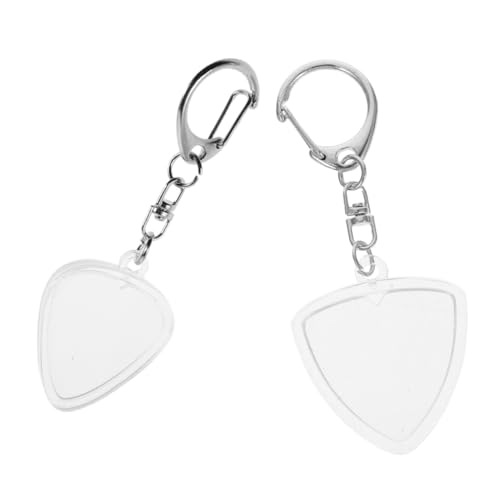 MOTHNUR 2 Stück Plektrumkoffer Gitarren-Plektrum-Organizer Plektrumhalter Gitarre Gitarrenpickelhalter Mit Schlüsselring Plektrumhalter Für Gitarre Plektrum Anhänger Metall Transparent von MOTHNUR