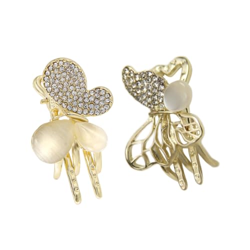 MOTHNUR 2 Stück Schmetterling Haarspangen Klein mit Perlen und Kristallbesatz Modische Haarklammern für Damen und Mädchen Zarte Haarschmuck Accessoires für Elegantes Styling MOTHNUR 2 Stück Schmetterling Haarspangen Klein mit Perlen und Kristallbesatz Modische Haarklammern für Damen und Mädchen Zarte Haarschmuck Accessoires für Elegantes Styling von MOTHNUR
