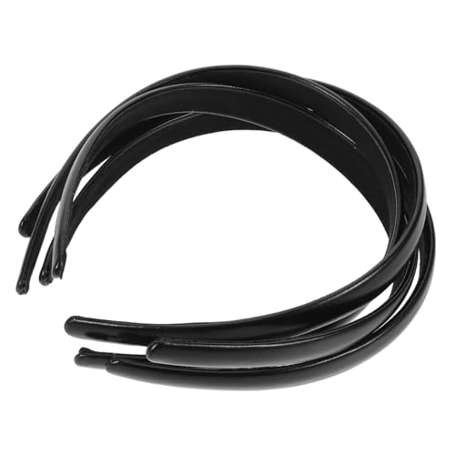 MOTHNUR 2 Stück Schwarze PU Leder Haarreifen für Frauen Dünne Stirnbänder Ergonomisch Bequem Leichter Eleganter Vintage Stil für Alltag Partys und Besondere Anlässe von MOTHNUR
