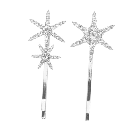 MOTHNUR 2 Stück Strass Stern Haarspangen Damen Haarschmuck mit Stern Design aus Langlebiger Legierung und Funkelnden Kristallen Elegant für Alltag und Festliche Anlässe Geeignet von MOTHNUR