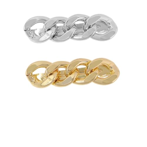 MOTHNUR 2 Stück Stylische Haarspangen aus Robustem Legierungs Ketten design Festhaltend und Bequem Geeignet für Damen und Mädchen bei Party Büro und Alltag Zufällige Zufällige Farbe von MOTHNUR