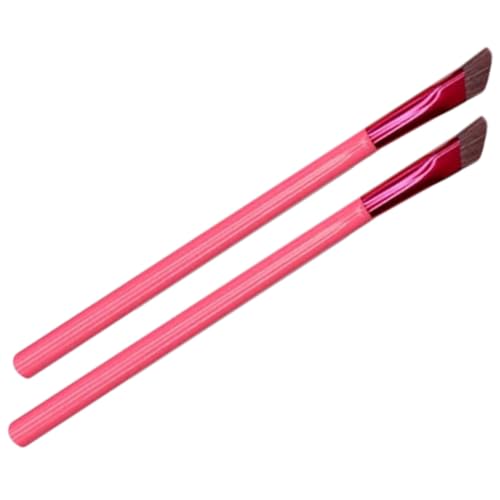 MOTHNUR 2 Stück Teiliges Augenbrauenpinsel Damen Schräger Kosmetikpinsel mit Langlebigem Design Leicht und Tragbar für Präzises Augenbrauen make up und Eyeliner anwendung Rot von MOTHNUR