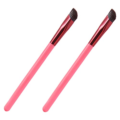 MOTHNUR 2 Stück Teiliges Augenbrauenpinsel Schräger Form Vielseitig als Augenbrauen Wimpernbürste Einsetzbar Braune Borsten Großer Griff für Präzises Make up bei Frauen und Mädchen von MOTHNUR