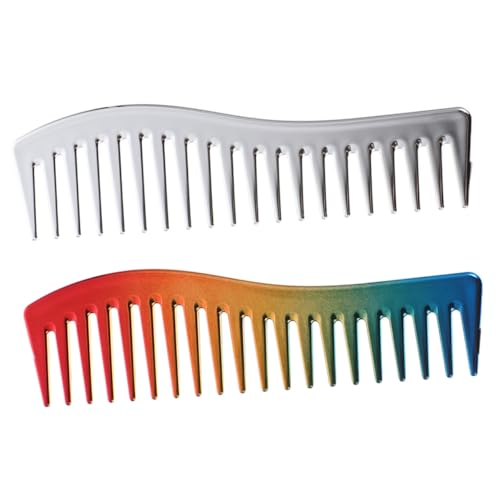 MOTHNUR 2 Stück Teiliges Barber Haarkamm für Männer Ergonomisch Geformt Hautfreundlich Professionelle Haarschneide Stylingkämme für Friseur und Heimgebrauch Langlebig und Leicht Silber von MOTHNUR