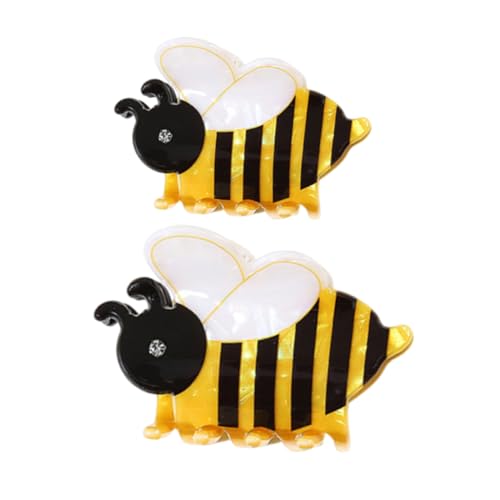 MOTHNUR 2stücke Bienen-haarspangen Für Frauen Kleine Tierkrallen-haarspangen Haarhalter Haarfangclip Süße Bienen-haarklammer Rutschfeste Kieferklemme Glänzende Strassdetails von MOTHNUR