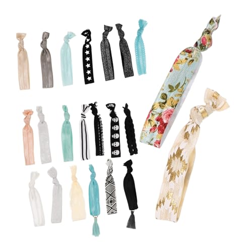 MOTHNUR 2 Stück Teiliges Elastische Spitzen haargummis mit Quasten Schonende Scrunchies für Damen Vielseitige Ponytail Holder Modische Haargummis in Hautfarbe Hellgrün Schwarz und von MOTHNUR