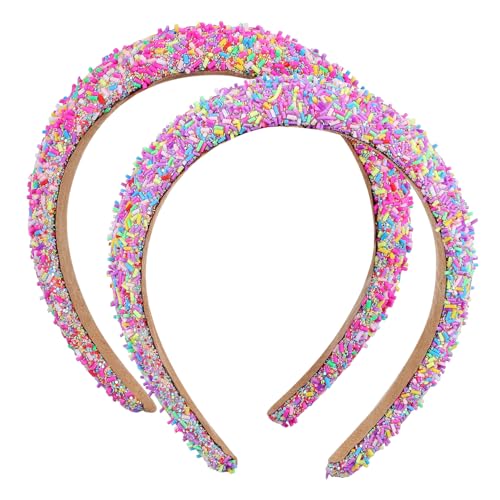 MOTHNUR 2 Stück Teiliges Gepolstertes Haarband für Damen und Mädchen Rutschfeste Stirnbänder aus Weichem Schwammmaterial Modischer Haarschmuck für Geburtstag Party und Alltag von MOTHNUR