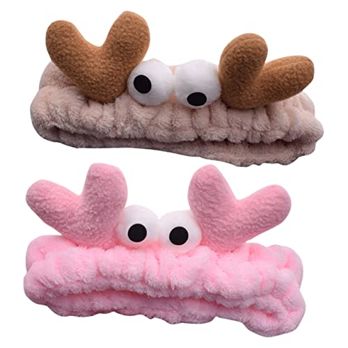 MOTHNUR 2 Stück Teiliges Gesichtswasch stirnband Komfortable Dehnbare Makeup Haarbänder in Khaki und Rutschfest und Weich für Frauen und Mädchen zur Hautpflege und Make up anwendung von MOTHNUR