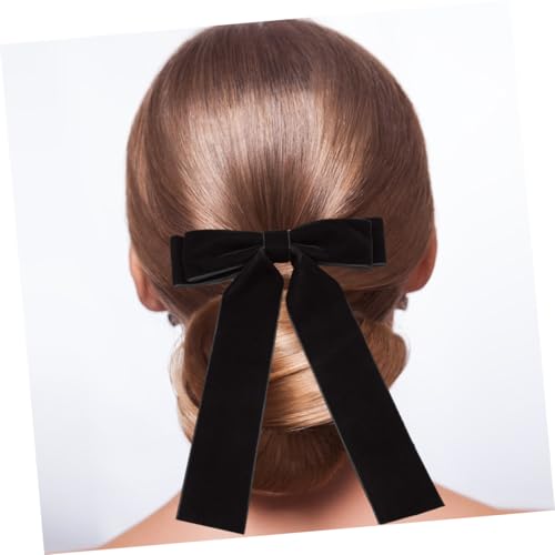 MOTHNUR 2 Stück Teiliges Haarschleifen Haarspangen aus Samt mit Langem Band Eleganter Haarschmuck für Frauen Geeignet für Dickes und Dünnes Haar Fester Sitz bei Besonderen Anlässen Wie von MOTHNUR