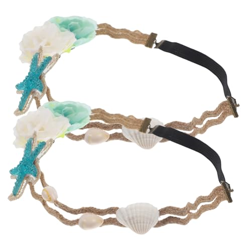MOTHNUR 2 Stück Teiliges Haarschmuck mit Seestern und Muschel Blumen Haarband für Mädchen und Frauen Leichtes Komfortables Stirnband für Festtage Wie Halloween Weihnachten und Hochzeiten von MOTHNUR