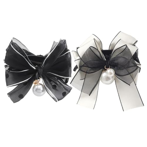 MOTHNUR 2 Stück Teiliges Haarspangen mit Perlen und Schleife Elegante Haarklammern für Damen Hochwertige Haarklammern für Alltag Party Büro Geeignet für Mädchen und Frauen von MOTHNUR
