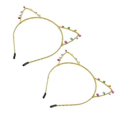 MOTHNUR 2 Stück Teiliges Katzenohren Stirnband mit Metallischen Glocken Haarschmuck für Damen Leichtes Langlebiges Accessoire für Cosplay Partys und Festliche Anlässe von MOTHNUR