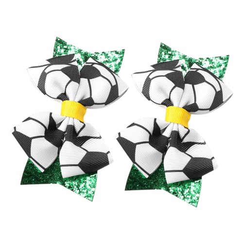 MOTHNUR 2 Stück Teiliges Kleine Schleifen Haarspangen mit Fußball Leichte Feste Haarklammern für Mädchen und Frauen Sportliches Stylingzubehör für Partys Hochzeiten und Alltagsgebrauch von MOTHNUR