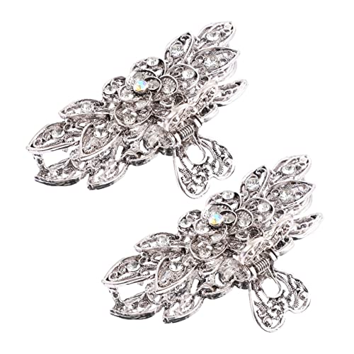 MOTHNUR 2stücke Strass Haarklammer Retro Haarclip Vintage Blumen Haarspange Haar Zubehör Für Frauen Mit Dickem Oder Normalem Haar Zum Zurückhalten Der Haare Beim Waschen Des Gesichts Oder von MOTHNUR
