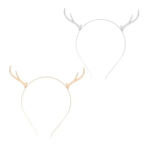 MOTHNUR 2 Stück Teiliges Weihnachts Haarschmuck Rentiergeweih Stirnband aus Metalllegierung Festliches Xmas Haarreifen für Erwachsene und Leicht Kompakt für Weihnachtsfeiern und von MOTHNUR