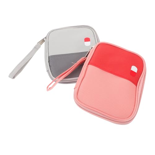 MOTHNUR 2 Stück Tragbare Medikamententasche Leicht Wasserabweisend Große Kapazität Notfall Aufbewahrungstasche für Reise Outdoor Camping mit Praktischem Organizer für Notfallversorgung von MOTHNUR